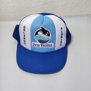 SeaWorld Blue and White Trucker Hat